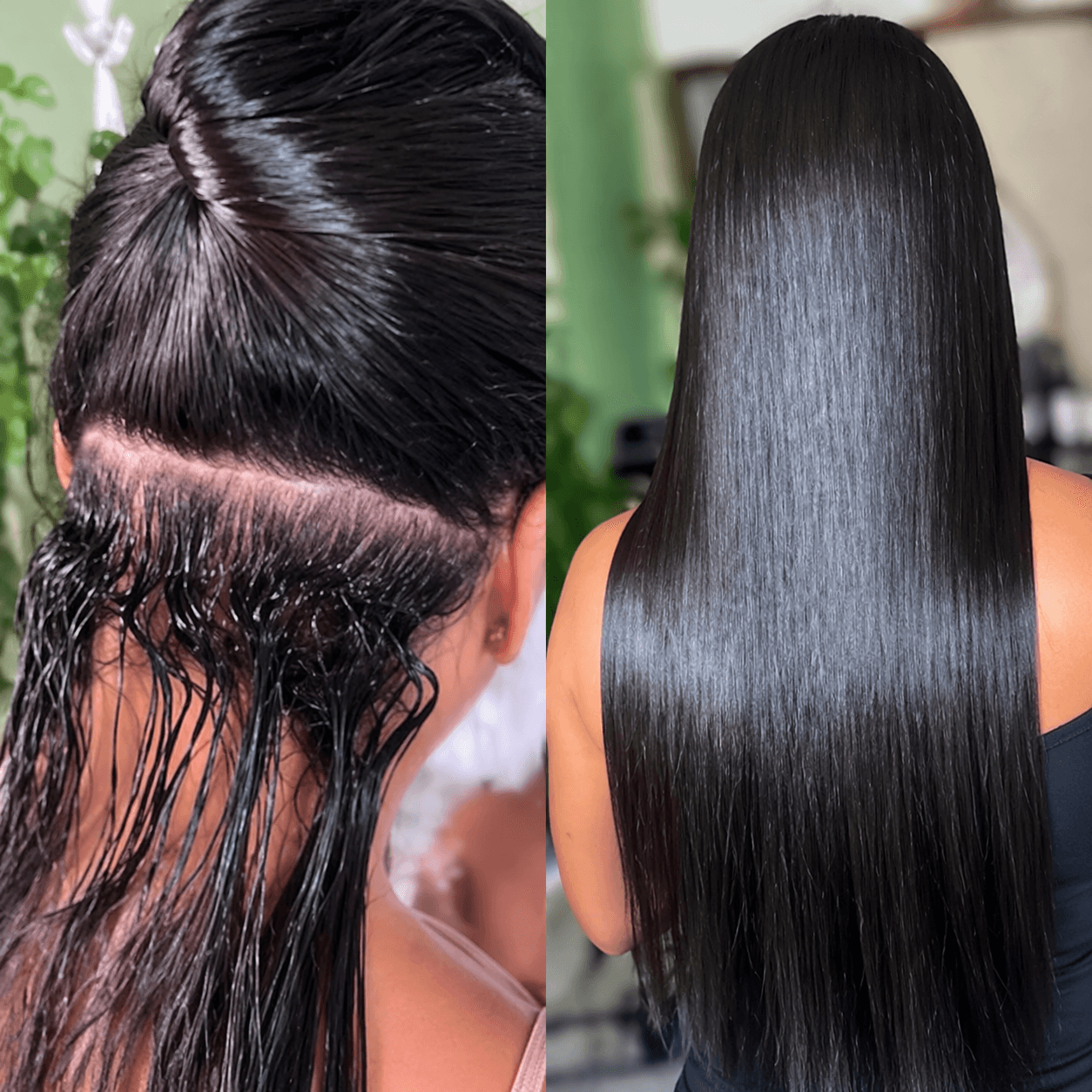 imagem comparando raiz natural crescendo e comprimento ainda com efeito da progressiva